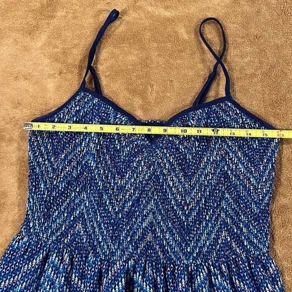 Mason & Mackenzie Shirred Bodice Fit & Flare Dress Size XL Blue, Pink & White - Picture 6 of 7